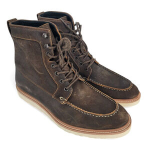Nisolo Mateo Mens 10.5 Rugged Leather Moc-Toe Boots Sustainable All-Weather‎ NWT